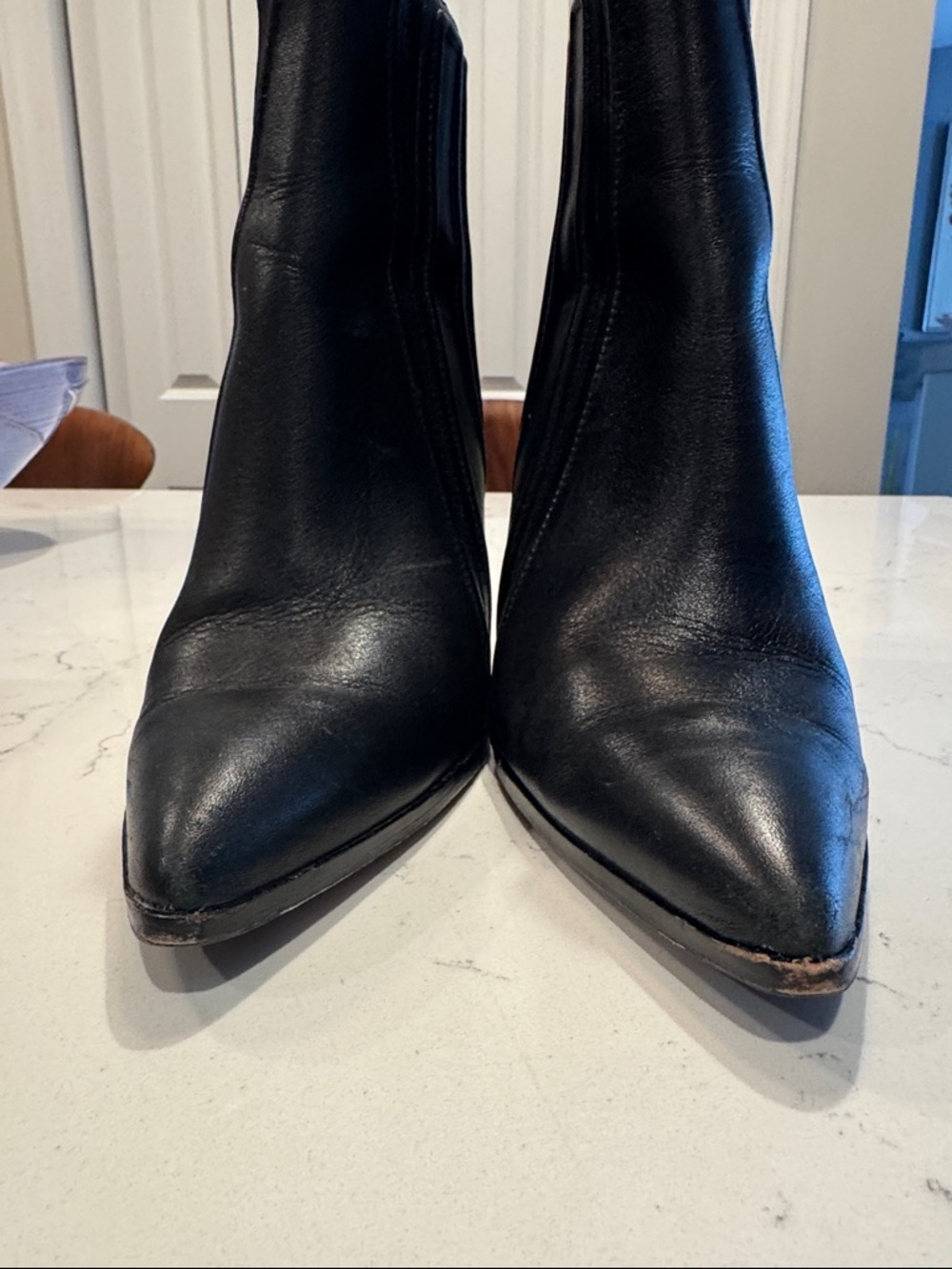 Donald J. Pliner Black Pointed-Toe Leather Ankle Booties - Picture 7 of 8